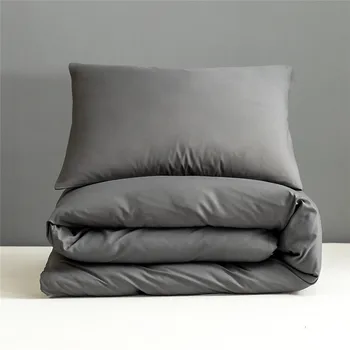 

Bedding Sets Solid Plain Color Bed Linings Concise Style Quilt Cover Pillowcase Cover Bed Set 2-3pcs Twin King Queen Size