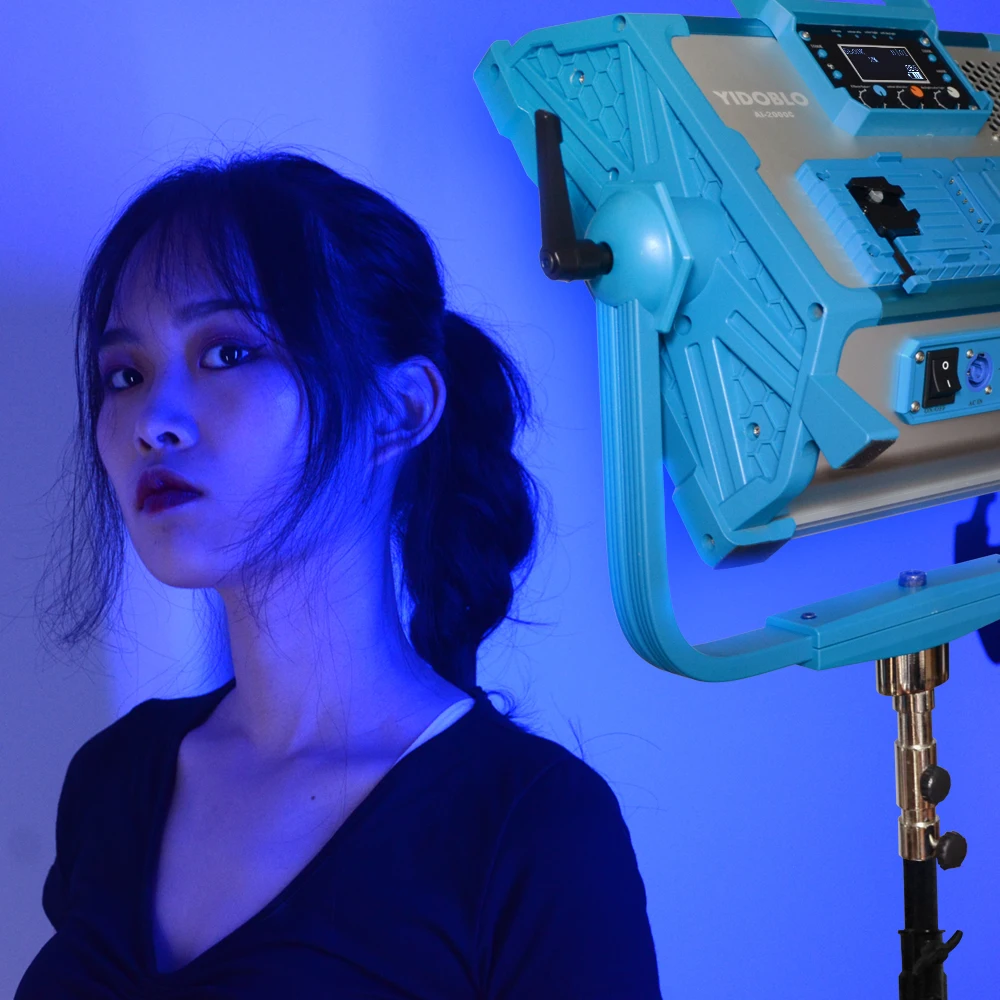 (에서 선박 us) LED 비디오 RGBW 빛 12 특수 효과 AI-2000C 프로 사진 패널 LED 램프 DMX App 및 원격 제어 + 삼각대 키트