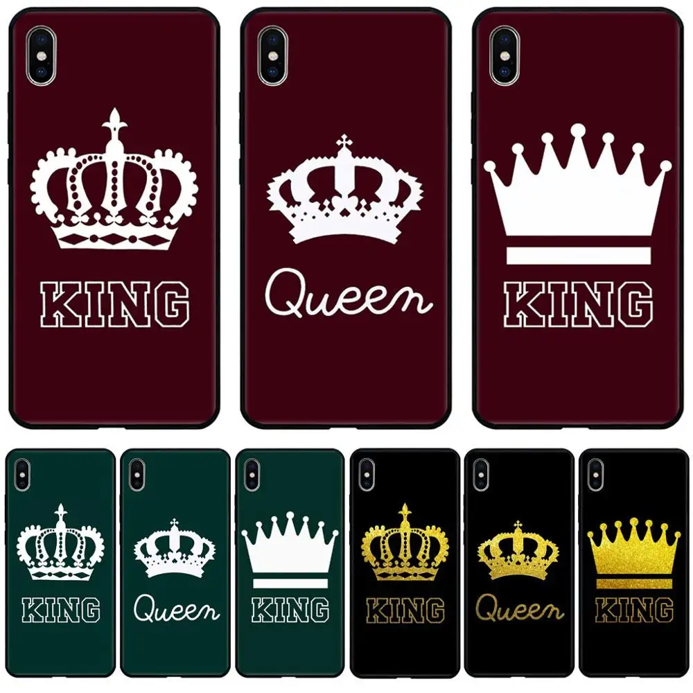 

Soft Silicone Couples Case for Samsung Galaxy S8 S9 S10 Plus Lite S8Plus S6 S7 Edge Note8 9 King Queen Phone Coque Back Cover
