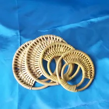 

2Pcs 14.5cm 18cm Round Bamboo Wave Circle Ring for DIY Bag Handbag Handle Handmade Bamboo Handle Frames for Crafts Sewing