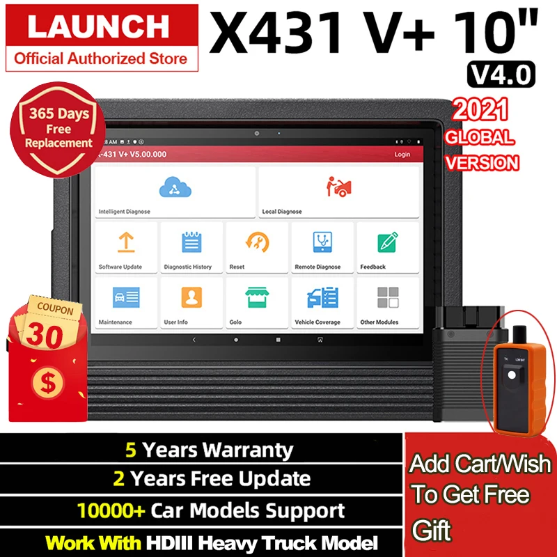 Lanzamiento X431 V Plus OBD2 Escáner automotriz profesional Herramientas de diagnóstico automotriz Codificación ECU profesional automotriz Envío gratis