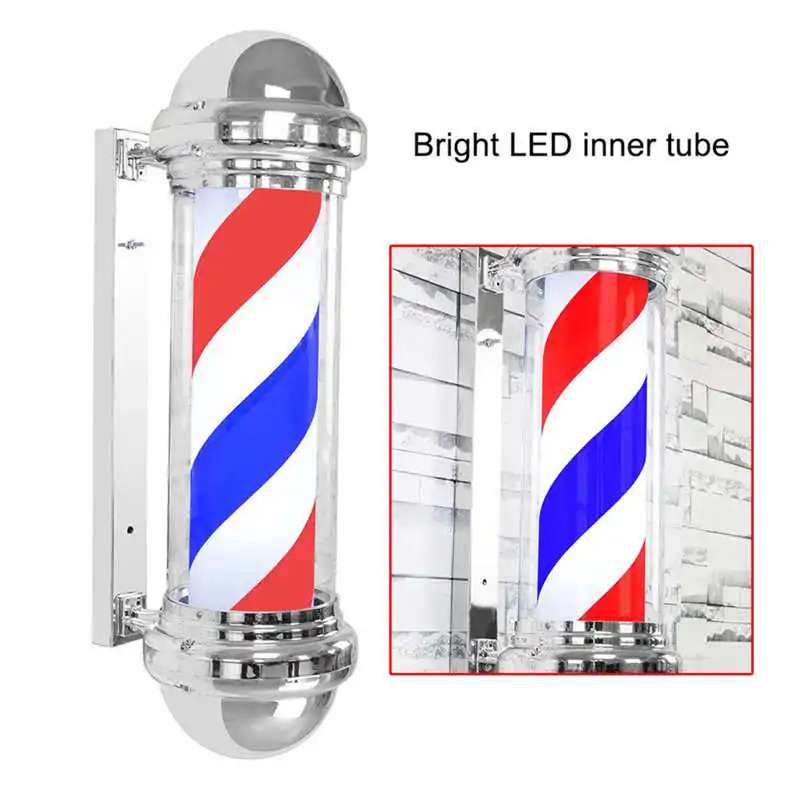 LED Retro Classic Barber Shop Pole Rotate Light Sign Hair Salon Waterproof 250V 