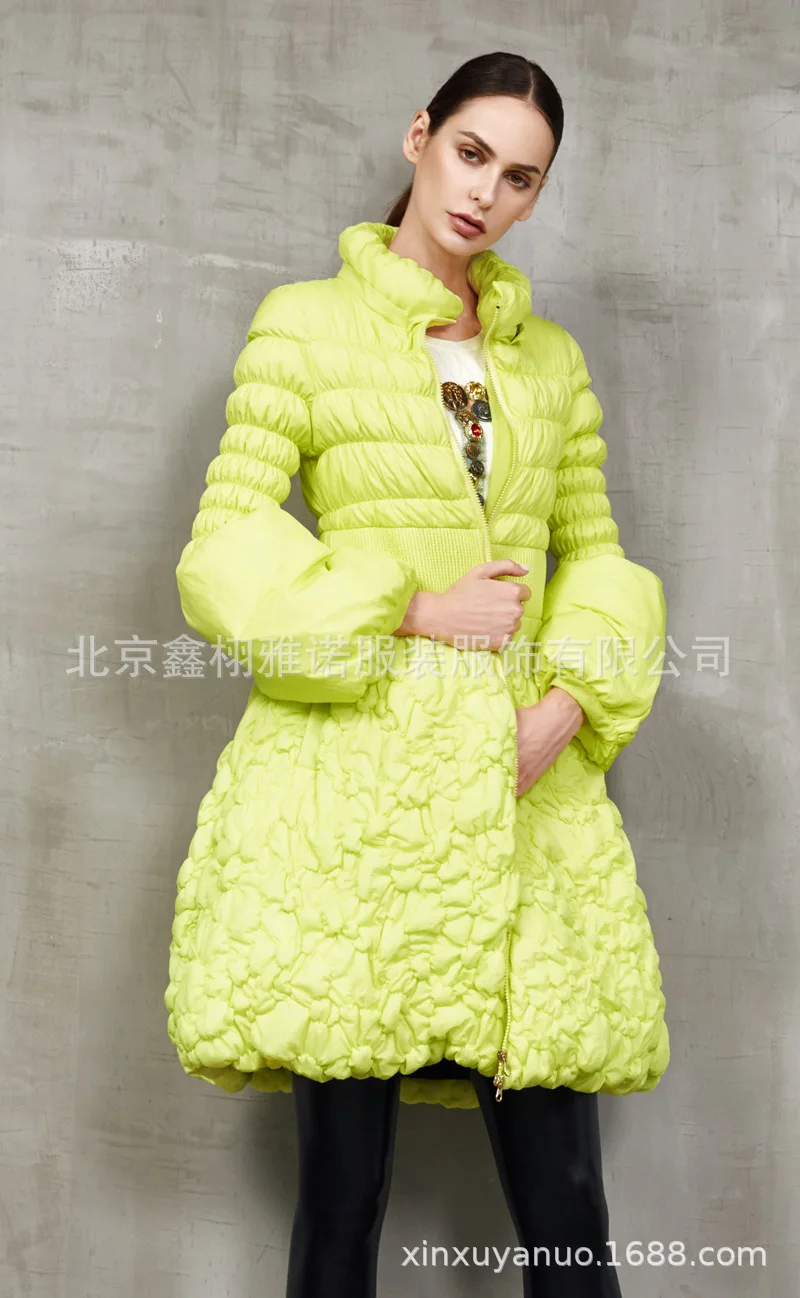 Высококачественное роскошное вышитое Женское зимнее пальто с юбкой, новинка, женское длинное модное пуховое пальто, куртка