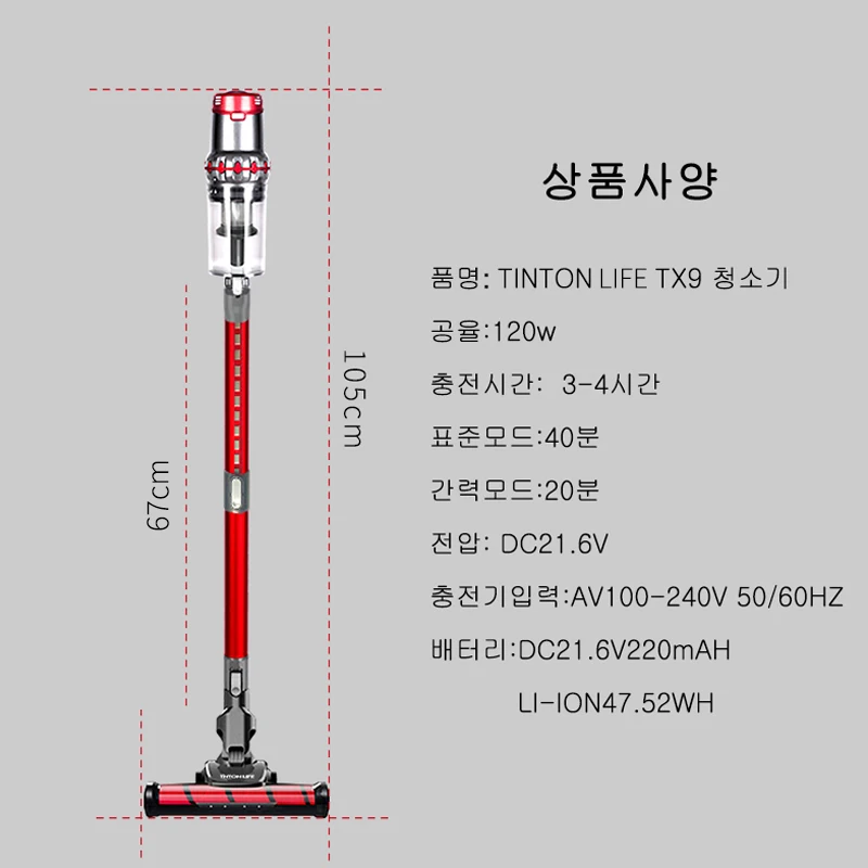 TINTON LIFE TX9 Портативный 2 в 1 ручной беспроводной пылесос циклонный фильтр 11000Pa сильный всасывающий пылесборник asmirato