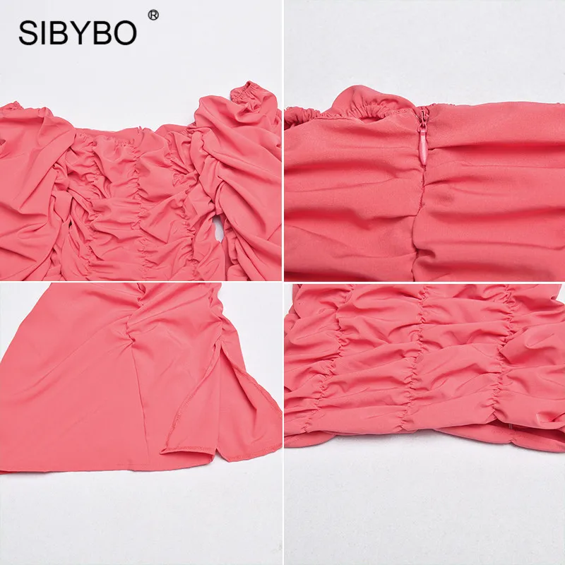 Sibybo/зимнее Плиссированное сексуальное облегающее платье с квадратным