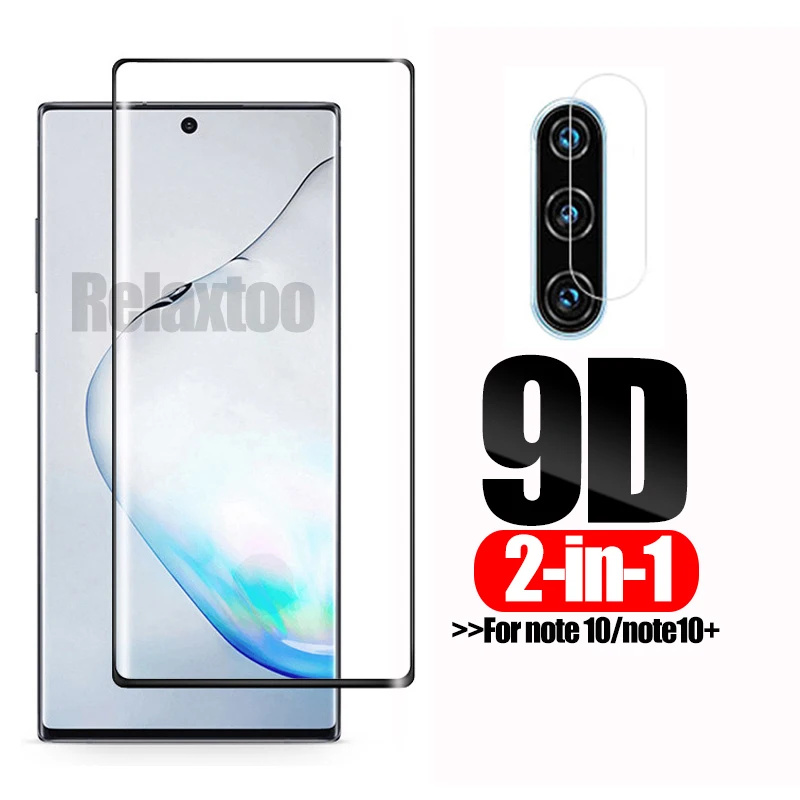 2-в-1 Камера протектор для samsung Galaxy Note 10 плюс 9D изогнутые Стекло на sumsung note10 + pro