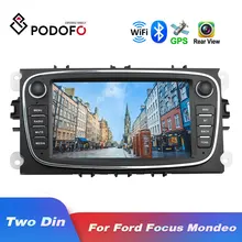 Podofo Android 8,1 gps автомагнитолы 2 Din Автомобильный мультимедийный плеер 7 ''аудио dvd-плеер для Ford/Focus/S-Max/Mondeo 9/Galaxy yc-Max