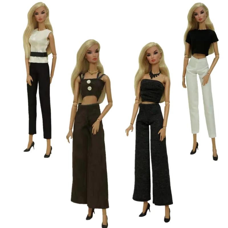 

Fashion 11.5" Doll Outfits Set Crop Top Trousers For Barbie Clothes Shirt Pants 1/6 BJD Dolls Accessories Kids Playhouse DIY Toy