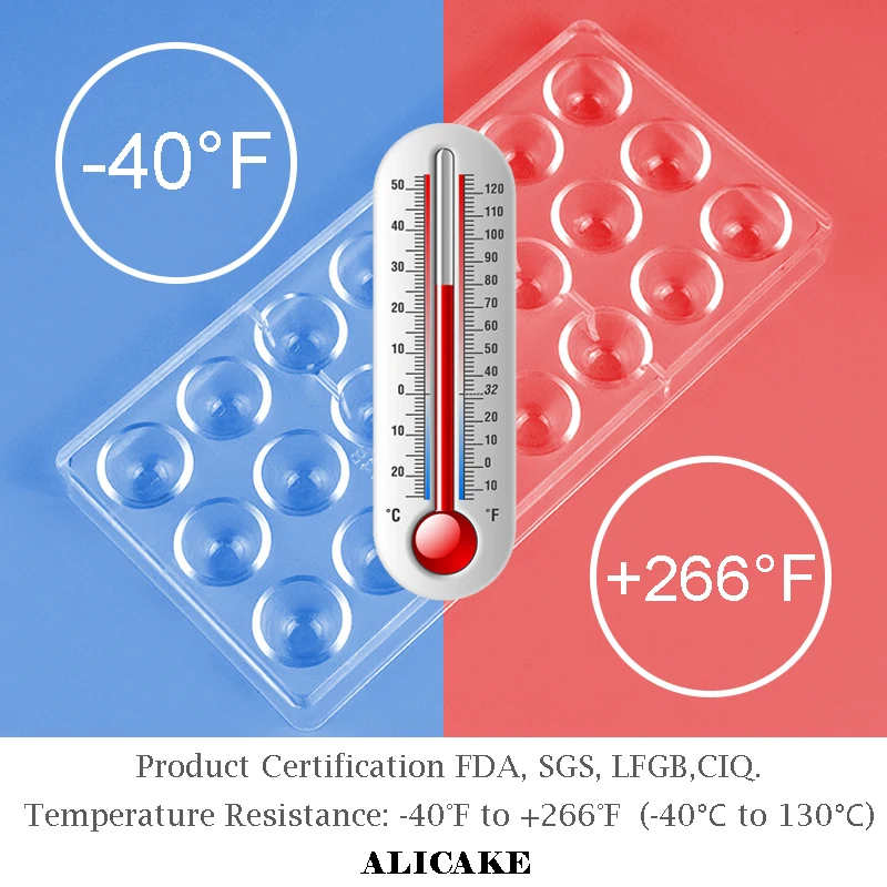 3D Polycarbonate Chocolate Sphere Molds Ball Tray Form for Chocolate Moulds Plastic Baking Mold Pastry Bakery Bakeware Tools
