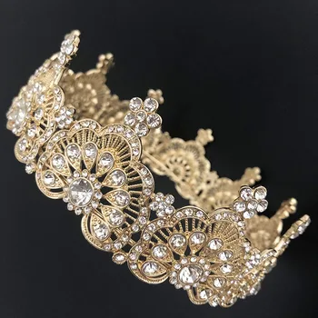 

Turkish Wedding Hair Accessories European Gold Bridal Hair Accessories Arabic Fashion Royal Tiara Hair Jewelry