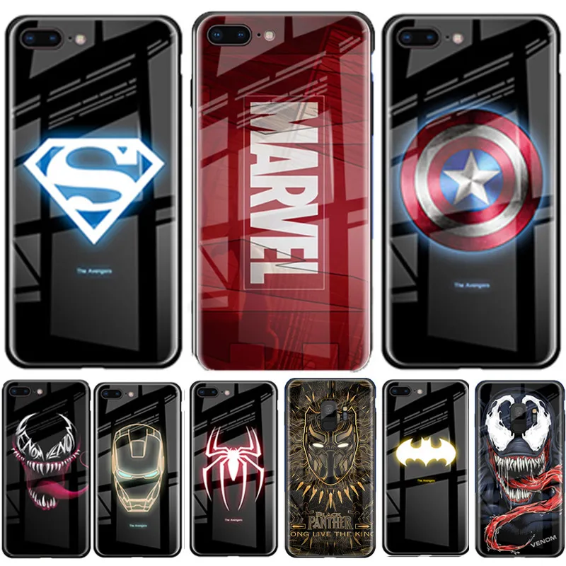 Luxury-Luminous-Marvel-Tempered-Glass-Case-For-iPhone-11-Pro-MAX-XS-MAX-XR-X-8