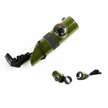 Полевые принадлежности 1 шт. 7 в 1 компас свисток один глаз Новое поступление Amy зеленый компас ABS, геологоразведка/Кемпинг