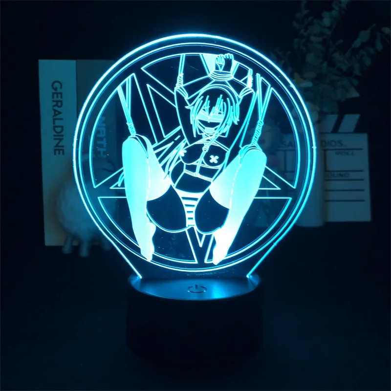 SM Sexy Woman Japanese Anime Manga 3D Night Light for Bedroom Decor Cute Birthday Color Gift LED Lamp Kid Lovely Present bright night light