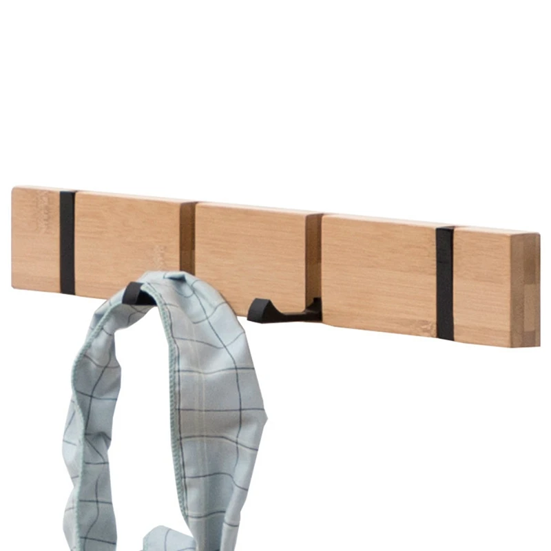 Decorative Wooden Crochet Hooks Solid Wood Key Wall Hook Bathroom Wall Hanger With 2/3/4 Hook For Kitchen Living Room
