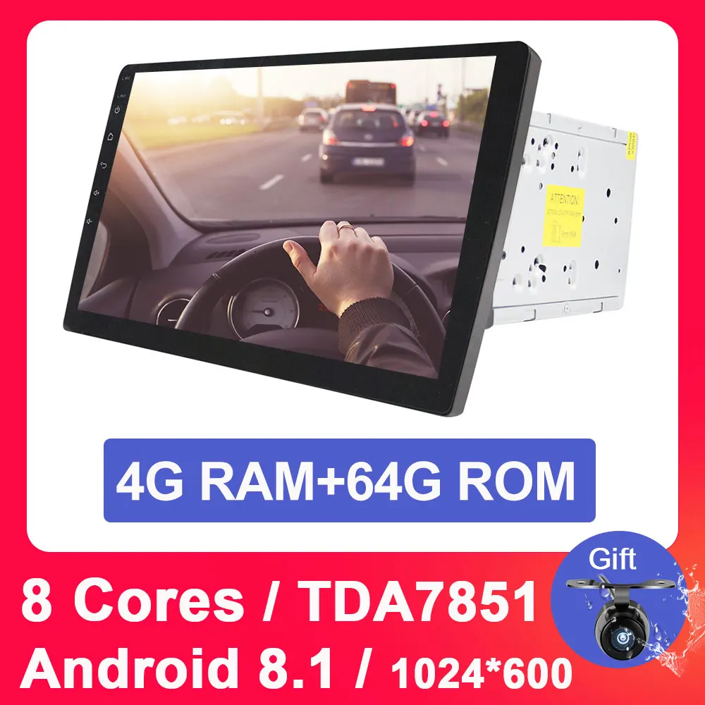 Android 8.1 4G 64G Eunavi 2 din 10,1 дюймов DSP TDA7851 Универсальный Android 9,0 Автомобильный мультимедийный радио плеер 2din gps сенсорный экран Bluetooth wifi без DVD - Цвет: Android 8.1 4G 64G