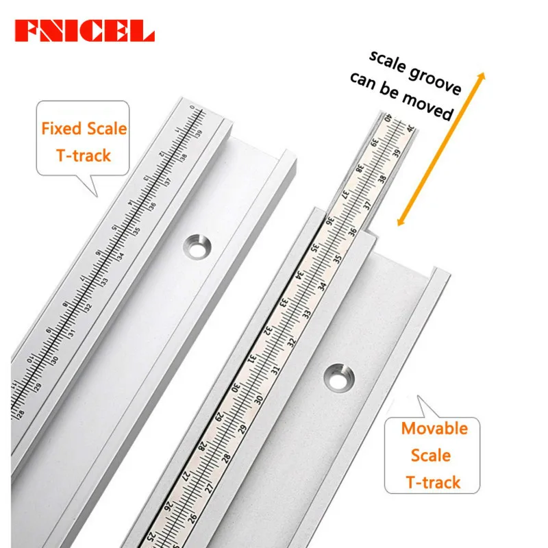 45 Type T Track With Scale Aluminium Alloy T-tracks Slot Miter Track  300-800mm DIY Table Saw Workbench Woodworking Tools