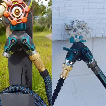 

2 Way Y Garden Hose Splitter Screw Thread Hose Connector Garden Outdoor Faucet Metal Body With 3 Washers
