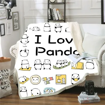 

Panda Sherpa Blanket Cartoon Animals Throw Blanket Summer Winter Fleece Blanket Travel Picnic Fluffy Blanket Nap Office Blanket