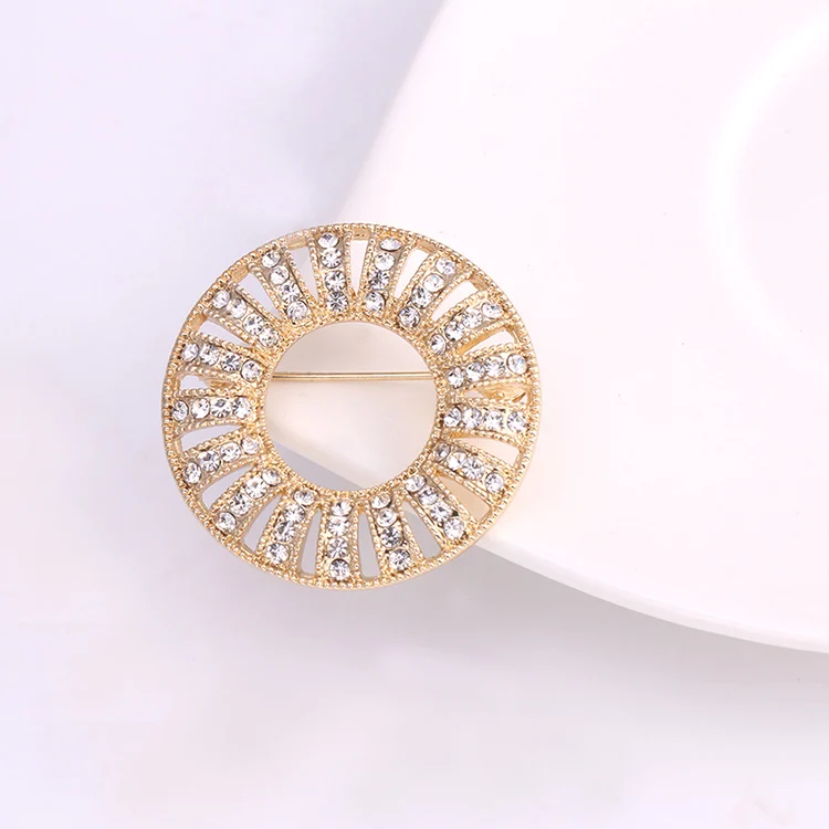 Baiduqiandu бренд Высокое качество Кристалл Стразы круглые Броши для женщин в серебро или золото цвет покрытием