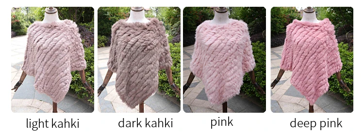 ZDFURS* Зимняя распродажа, Вязаное пончо из натурального кроличьего меха, модная шаль из натурального кроличьего меха, женское меховое пончо