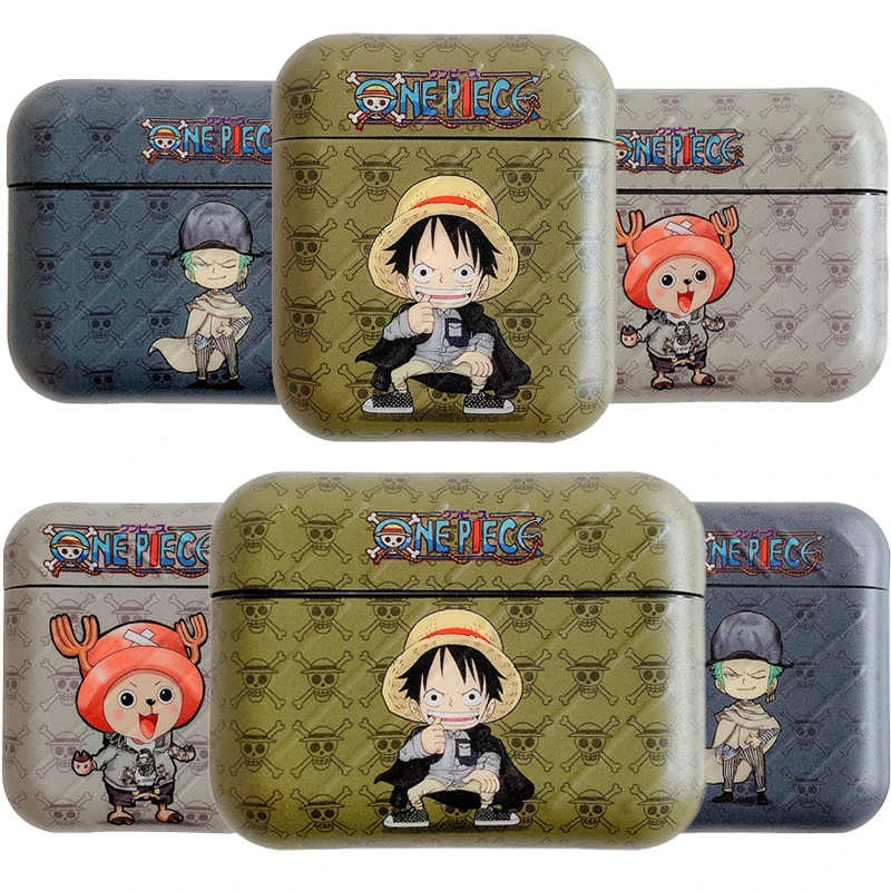 Чехол Onepiece Kawaii Cartoon Luffy Airpods Беспроводная Bluetooth-гарнитура брендовый мягкий чехол