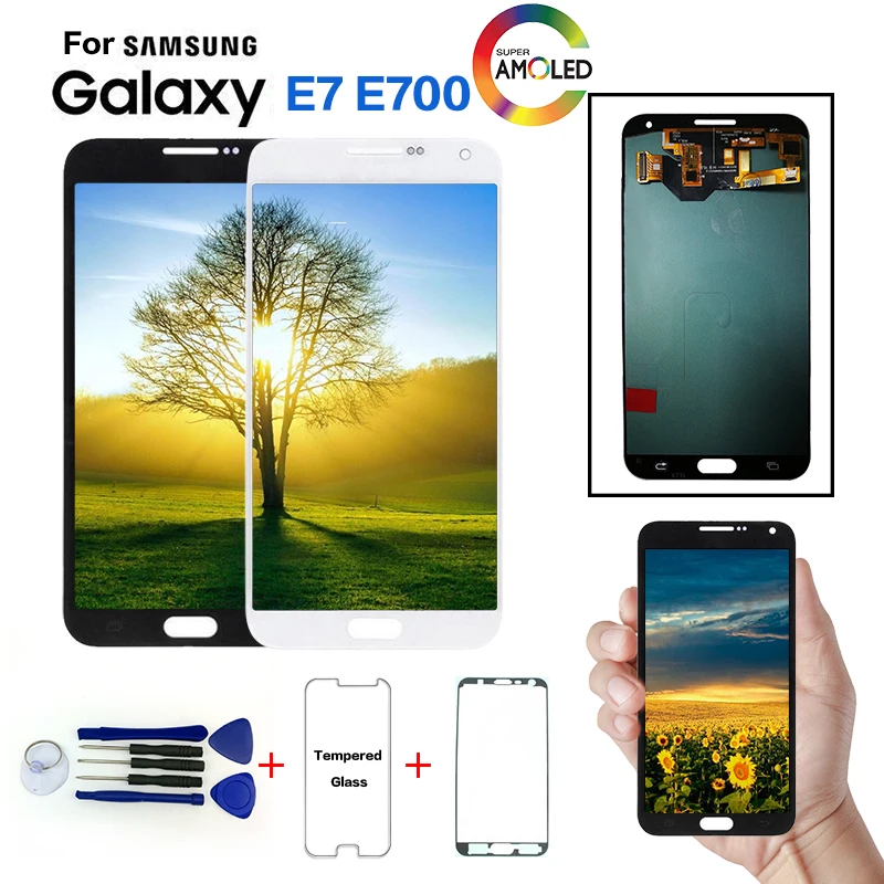 

Amoled LCD For Samsung Galaxy E7 E700 E7000 E700F E700H E700M LCD Display Touch Screen Digitizer E700 Pantalla