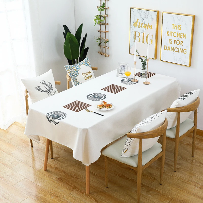 Nordic Thick Cotton Linen Tablecloth Waterproof Oil-proof Coffee Table Tablecloths Table Cover Mat Home Decoration - Цвет: B