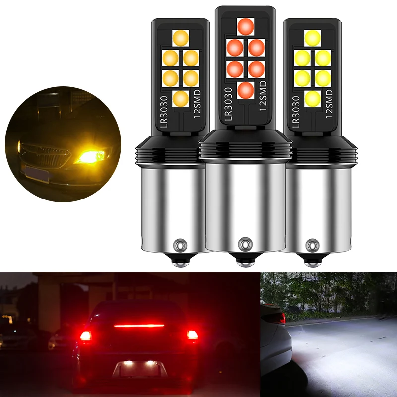 2 шт. S25 1156 1157 универсальные светодиодный лампы 3030 12SMD 12 в автомобильный сигнал