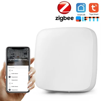 

Powered By Tuya ZigBee Wired Smart Gateway Hub Smart Home Bridge Tuya / Smart Life APP Remote Control Center WIFI & Network Cabl