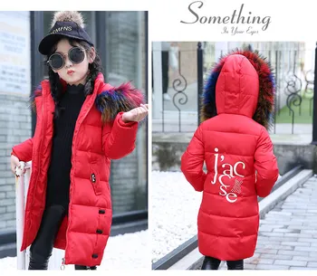 

children Winter Jackets For Girl 2019 Fashion Thicken Warm Coat Girl Colorful Fur Collar Parka Coat toddler girl winter clothes