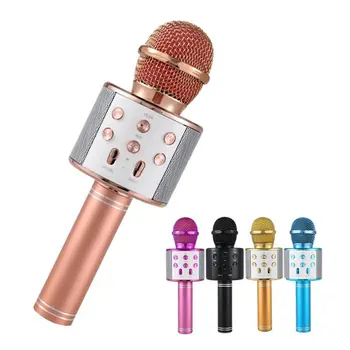 

WS858 Wireless Bluetooth Microphone Professional Karaoke Speaker Consender WS858 Handheld Microfone Radio Studio Record Mic