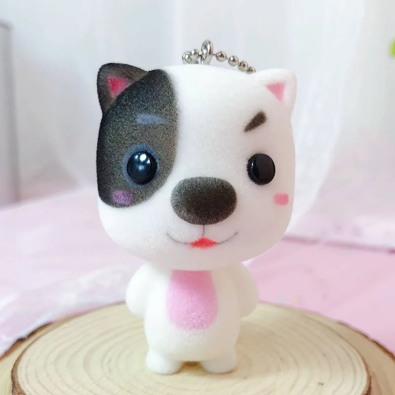 

Cute cartoon flocking doll keychain Plush toy plush toy cute car bag key chain ring pendant cute keychain