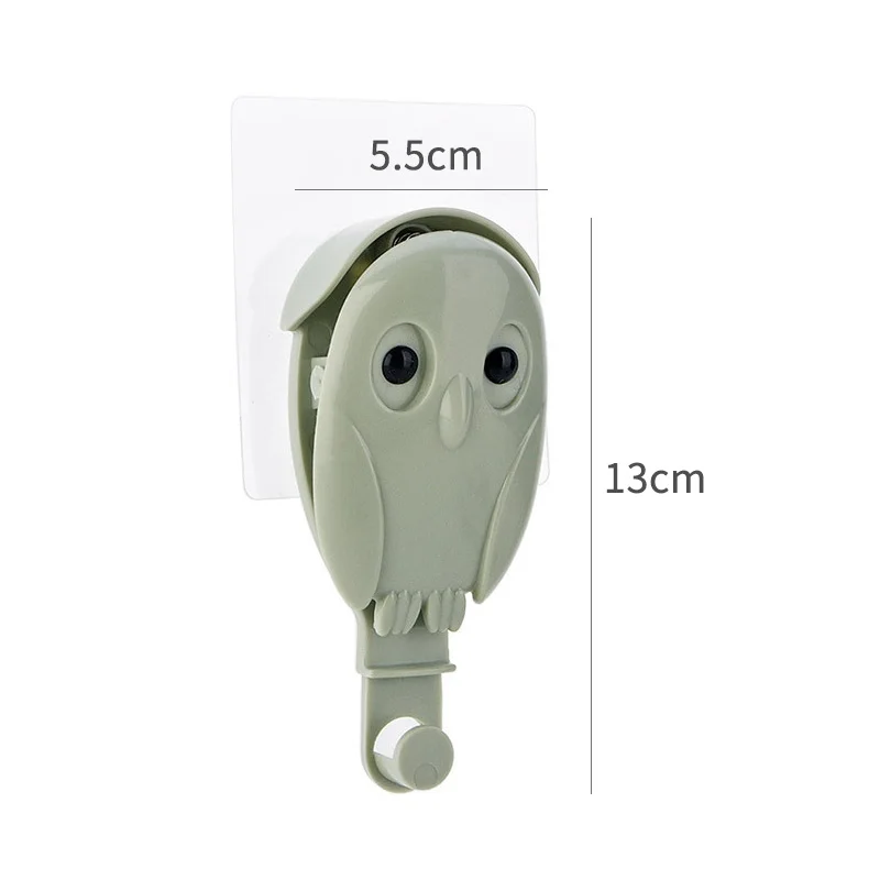 Cute Owl Clip-type Plastic Washbasin Hook Free Punch Bathroom Washbasin Storage Hook Wall Hanging Sticky Hook