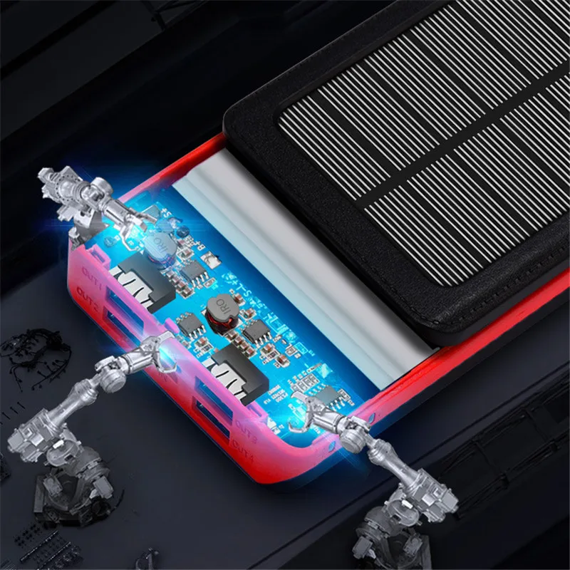 charging bank 80000mAh Solar Phone Powerbank Fast Charger Portable with LED Light 4 USB Ports External Battery Suitable for Xiaomi mi Iphone13 external battery