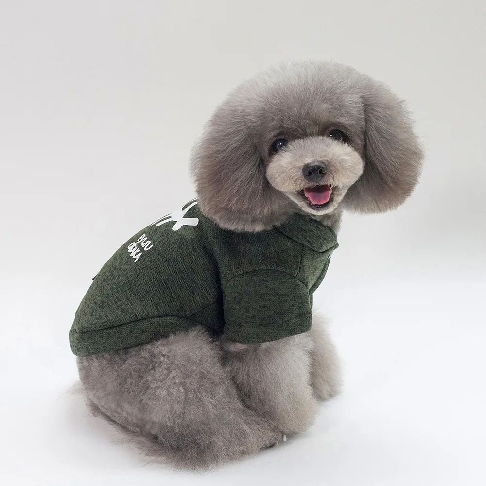 Домашнее животное собака теплый свитер милый узор с рыбьей косточкой куртка французская одежда для бульдога домашнее животное собака кошка осень и зима пальто S-XXL