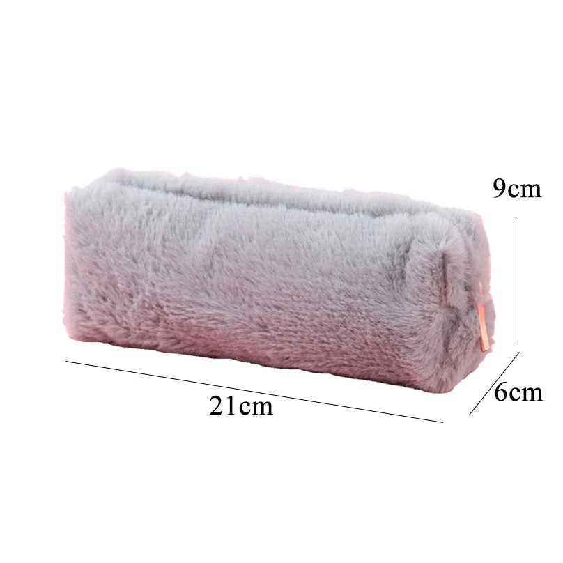 Pencil Cases Plush Pencil Case Stationery School Pencil Cases Trousse Scolaire Piornik Solid Color Pen Case Estuches Escolares Pouch