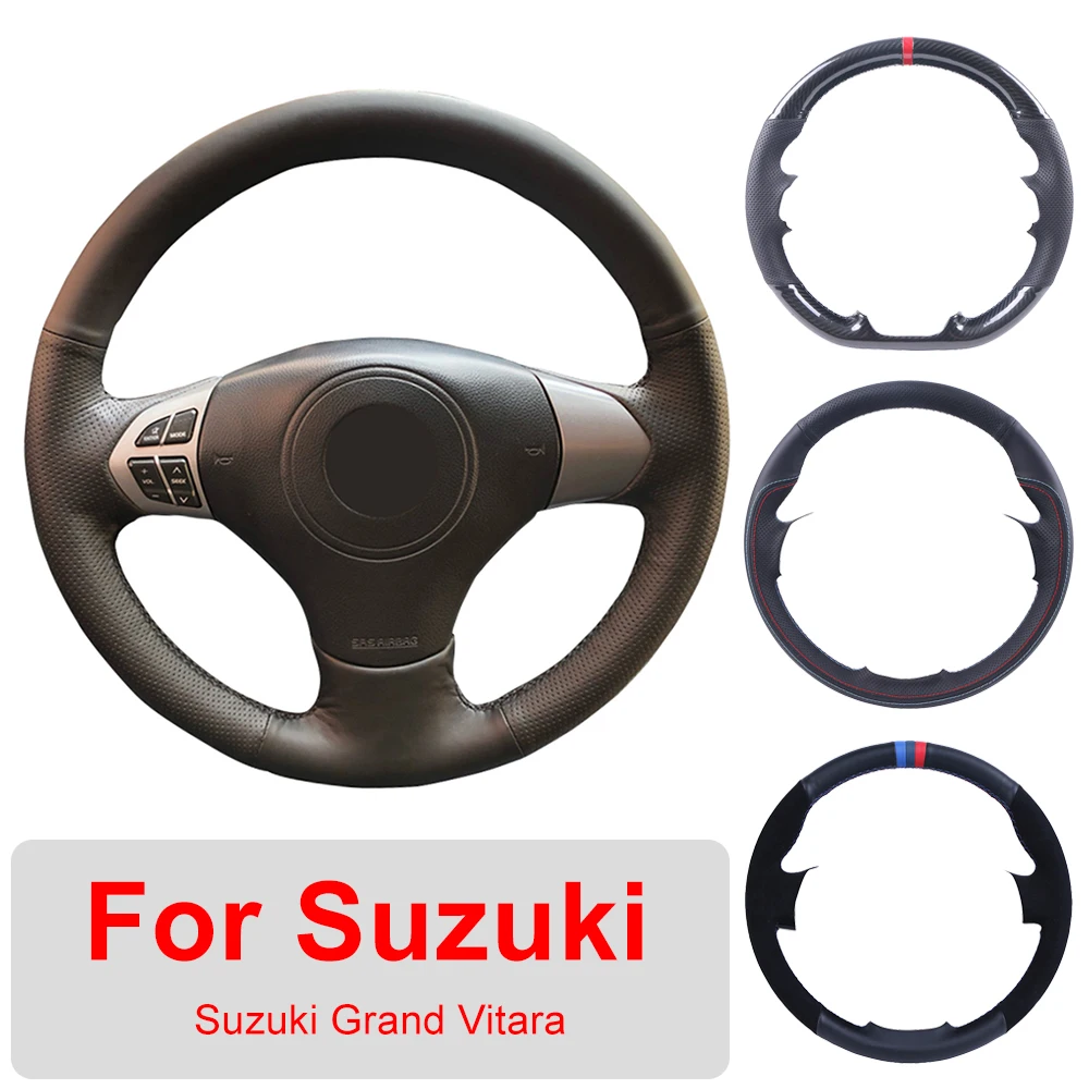 DIY Leather Hand Sewing Car Steering Wheel Cover For Suzuki Grand Vitara 2007-2013 Auto Interior Customized Wrap | Автомобили и