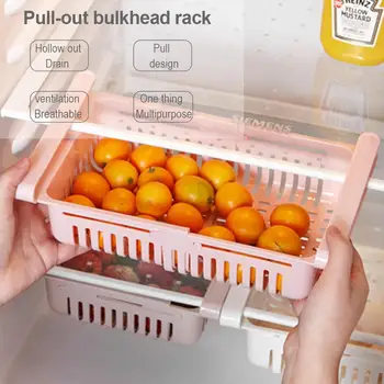 

PP Fridge Bins and Freezer Bins Refrigerator Organizer Bathroom Space Saver Multi-Function Drawer Organizers for Refrigerator