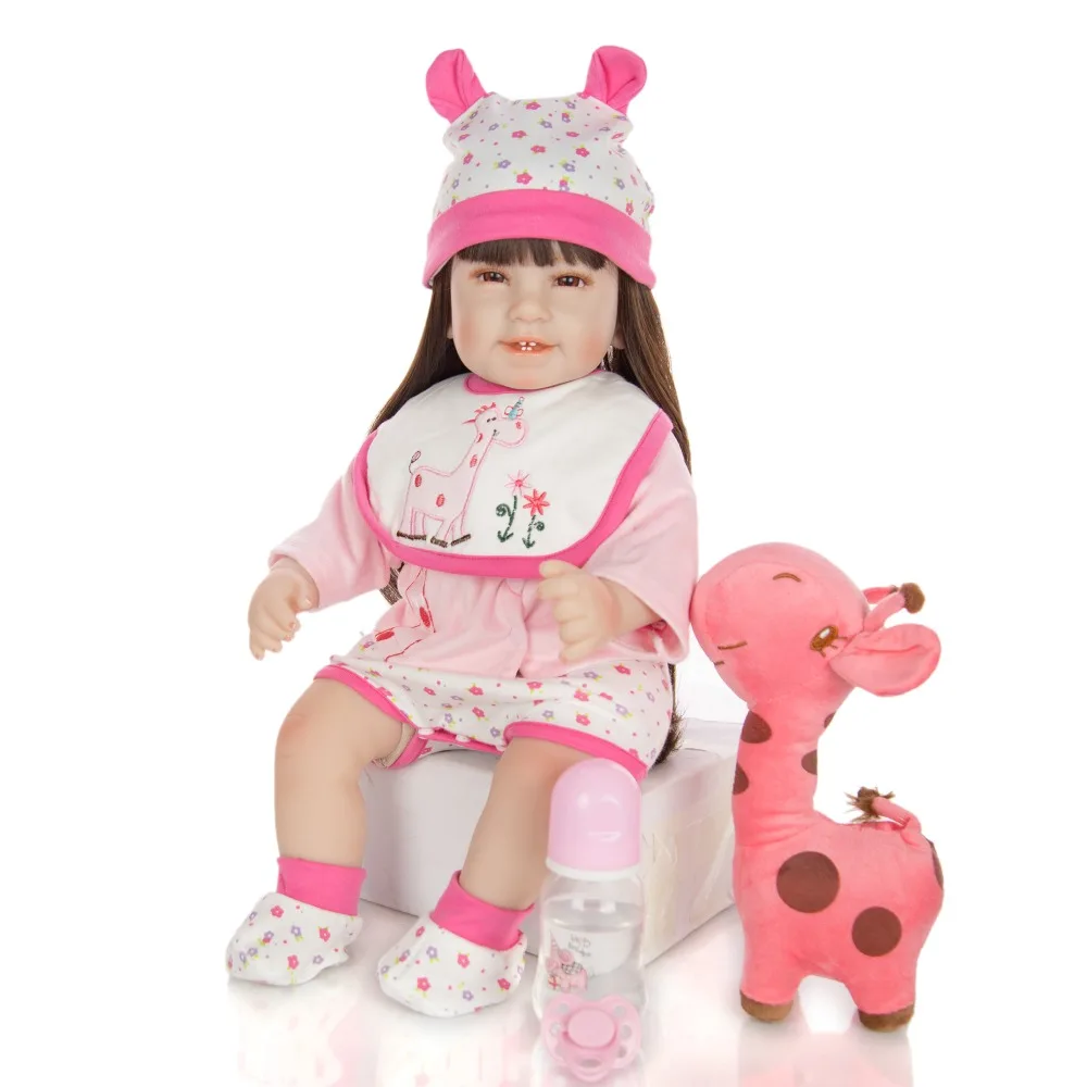 Lovely Princess girl Cotton Reborn Baby Doll Realistic Dress Up Toys Soft Vinyl Lifelike Bonecas Meninas Doll For Children gift Lovely Princess girl Cotton Reborn Baby Doll Realistic Dress Up Toys Soft Vinyl Lifelike Bonecas Meninas Doll For Children gift
