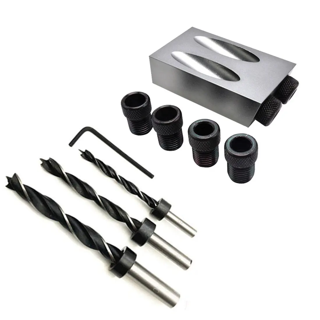 14pcs Grey 14 шт./8 шт./7 шт./3 шт. карманное отверстие джиг сменный 6 мм 8 мм 10 мм сверло направляющая задняя дюбель джиг комплект Сверло по дереву для деревообработки - Цвет: 14pcs Grey
