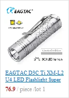 EAGTAC D3C Ti XM-L2 U4 светодиодный фонарик супер яркий 800LM EDC Мини фонарь 16340 CR123A Ограниченная серия