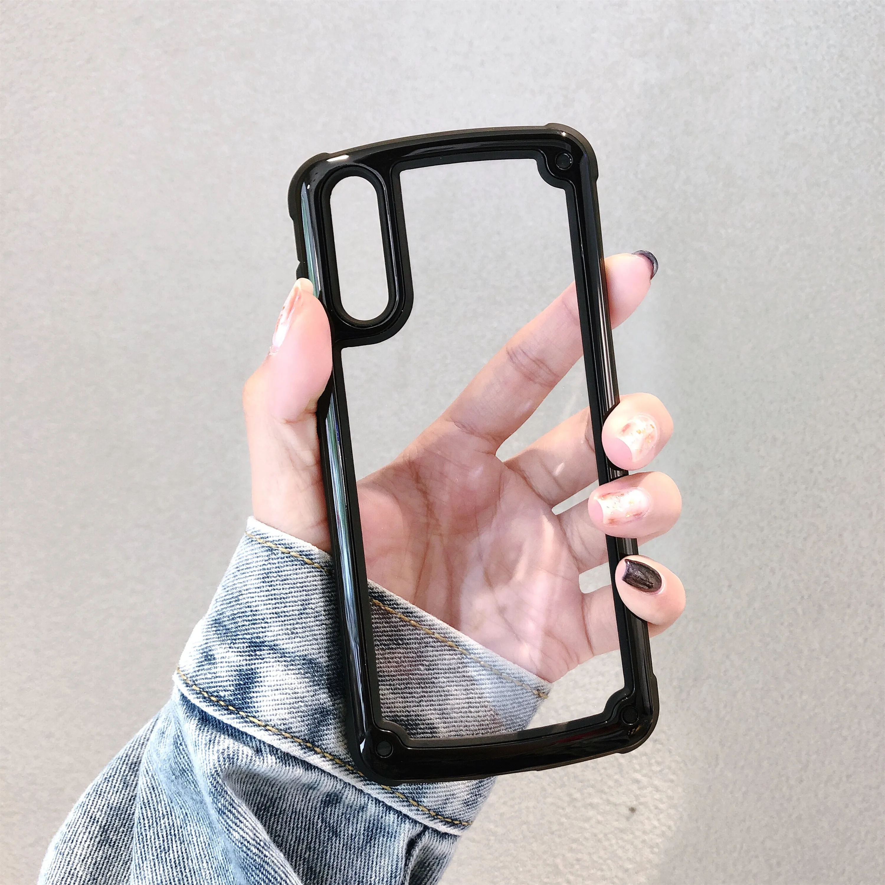 

Luxury Shockproof Armor Acrylic Case for Samsung Galaxy A10 A20 A30 A40 A50 A60 A70 M10 Silicone Plastic Candy Bumper Back Cover