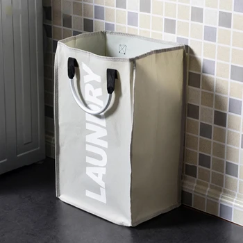 

Large Sized Storage Baskets Waterproof Storage Bin Laundry Hamper Basket for Clothes Laundry Light Gray
