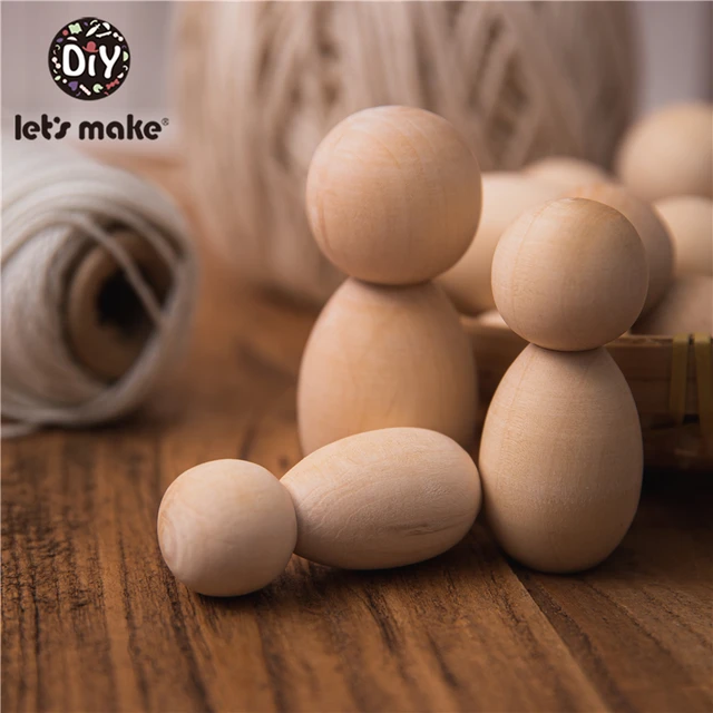15PC New Wooden Peg Dolls Maple Round Body Wood Dolls Painting DIY Home Nursery Decoration Peg Dolls Christmas Gifts Toys 2020 4