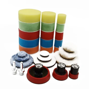 

29pcs 1/2/3inch Waxing Sponge Polishing Pad Woolen Pads Backing Plate Car Polishing for DA/RO Polishier