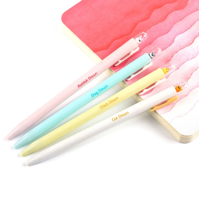 4 шт./компл. кавайные гелевые ручки креативные милые канцелярские наконечники для
