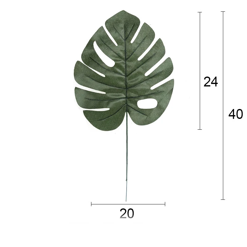 Как настоящие искусственные Пальмовые Листья пластиковое искусственное растение тропические листья большой Monstera Зеленый черепаха лист для Гавайских вечерние Декор - Цвет: 6