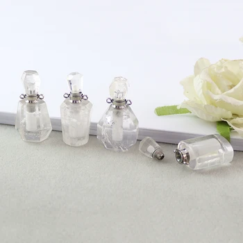 

1PC Natural Gems stone Perfume Bottle Pendant charm Cear Crystal Quartz Pendant for Necklace Jewelry