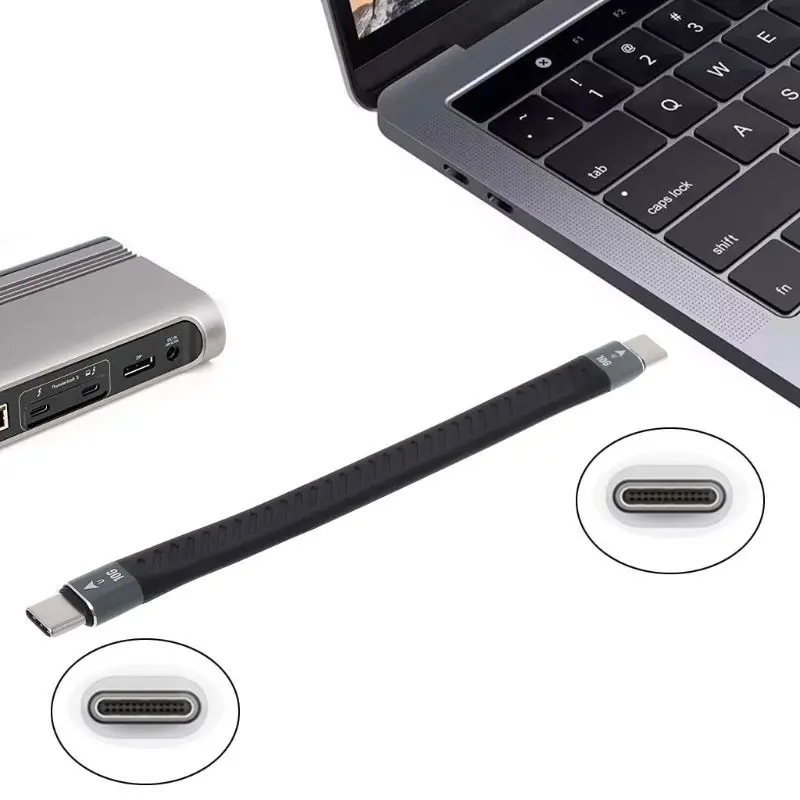 Для Thunderbolt 3 кабель передачи данных 10/40 Гбит/с мягкой USB-C зарядный шнур линия Emark чип