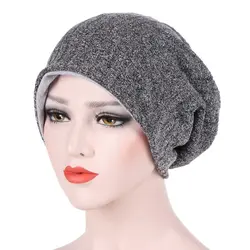 Женская и мужская зимняя шапка Beanies turban, двухслойная вязаная шапка, НОВАЯ шапка DXAA